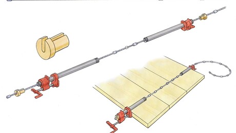 diagram of how a wire system gives pipe clamps unlimited reach